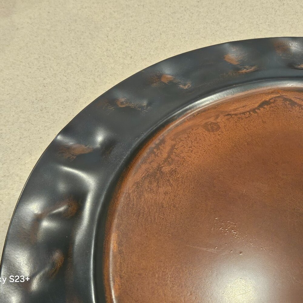 VERY RARE JAN BARBOGLIO HOUSE BLESSING CROSS CLOCHE DOME SERVER TRAY IRON FORGED - Picture 14 of 15